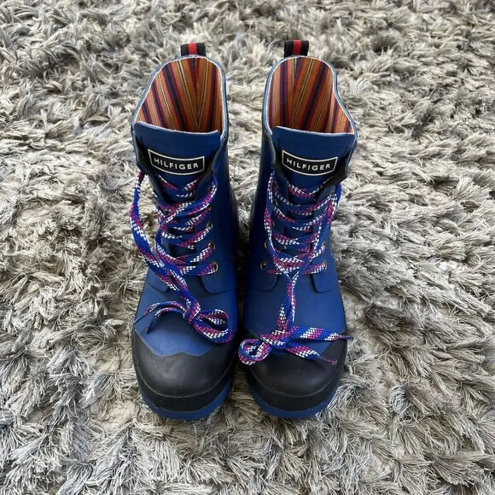 Tommy‎ Hilfiger Boots Girls 6 Renegade Ankle Lace Up Rubber